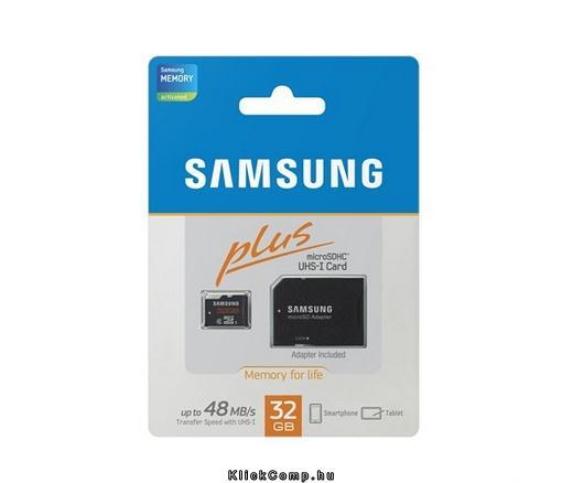 32GB SD micro Plus Class10, UHS-1 Grade 1 MB-MPBGCA/EU memória kártya adapterre fotó, illusztráció : MB-MPBGCA_EU