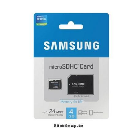 MicroSD kártya ADAPTERREL 4GB Standard, MB-MS4GBA/EU Class4, Up to 24MB/S, blis fotó, illusztráció : MB-MS4GBA_EU