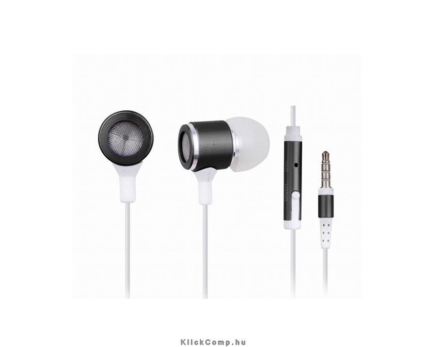 A4-Tech-Gembird jack fekete-fehér mikrofonos fülhallgató fotó, illusztráció : MHS-EP-001