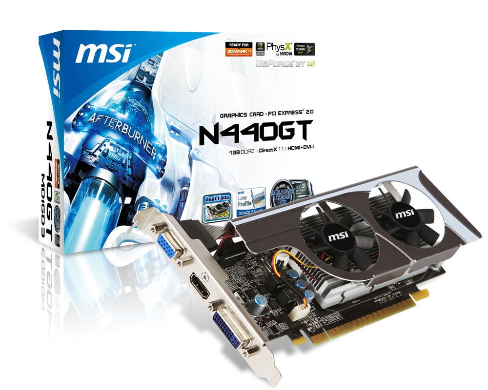 N440GT-MD1GD3/LP 1GB DDR3 PCIe VGA/DVI/HDMI fotó, illusztráció : MSVN440GTMD1