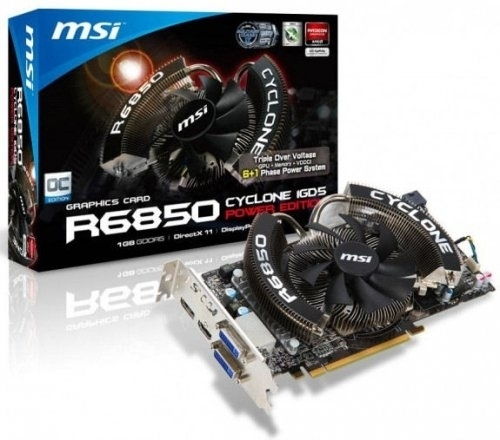 R6850 CYCLONE 1GD5 PE/OC GDDR5 PCIe 2DVI/HDMI fotó, illusztráció : MSVR6850C1G