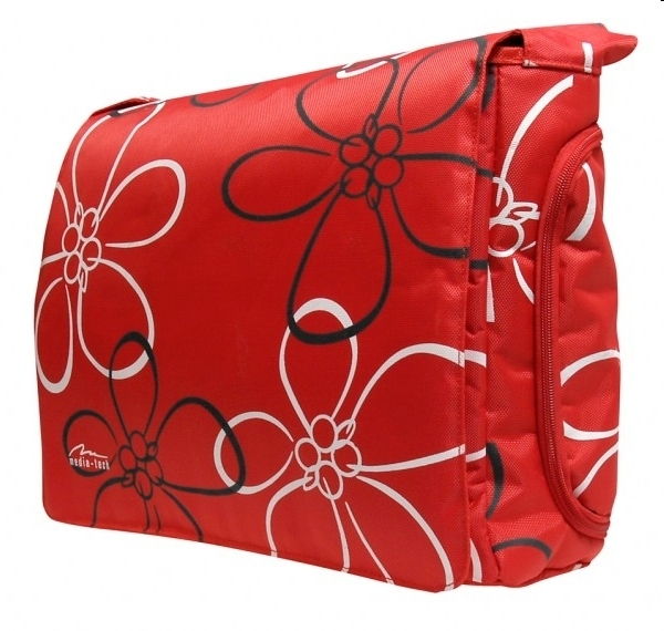 Notebook táska Media-Tech 15,6  Corrida piros - virágmintás (1 év gar - Már nem fotó, illusztráció : MT2110R
