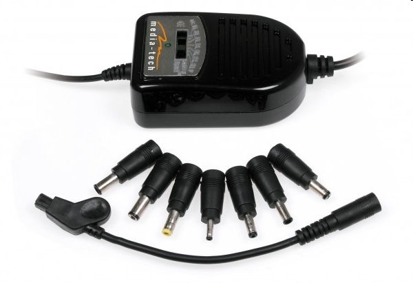 Notebook Autós töltő Media-Tech Univerzális AC adapter 90W 2 év - Már nem forga fotó, illusztráció : MT6250