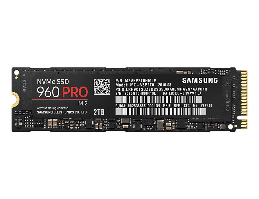 2TB SSD M.2 SATA Samsung 960 Series PRO fotó, illusztráció : MZ-V6P2T0BW