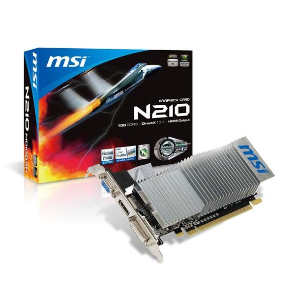 VGA MSI Videókártya PCI-E nVIDIA GV-N210TC-1GB) - Már nem forgalmazott termék fotó, illusztráció : N210-MD1GD3H-LP