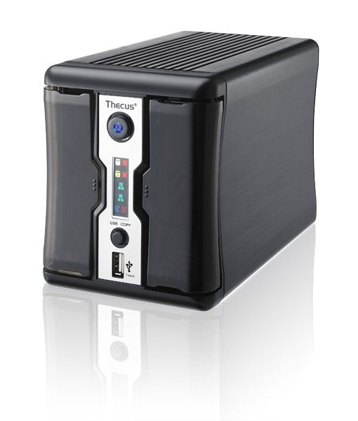 N2200+ NAS, 2 HDD hely, Olvasás: 50MB/s, Írás: 30MB/s, SATA, 2x RJ-45, 2xUSB 2 fotó, illusztráció : N2200Plus