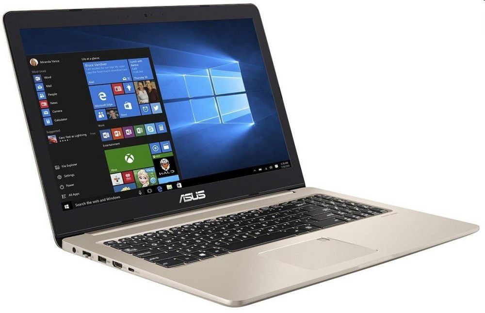ASUS laptop 15,6  FHD i7-7700HQ 8GB 1TB HDD + 128GB SSD GTX-1050-4GB Arany Win1 fotó, illusztráció : N580VD-FY319T