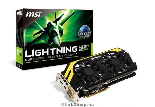 N680GTX Lightning nVidia GDDR5 2GB 256bit PCI-E videokártya fotó, illusztráció : N680GTX-LIGHTNING
