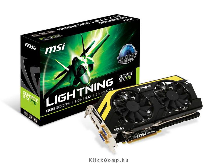 N770 Lightning nVidia 2GB GDDR5 256bit PCI-E videokártya fotó, illusztráció : N770-LIGHTNING