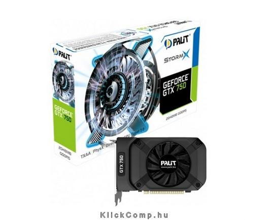 GTX750 StormX nVidia 2GB GDDR5 128bit PCI-E videokártya fotó, illusztráció : NE5X75001341F