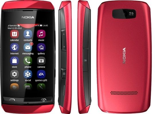 Nokia Asha 305 Dual SIM Red mobiltelefon fotó, illusztráció : NOKIA52113