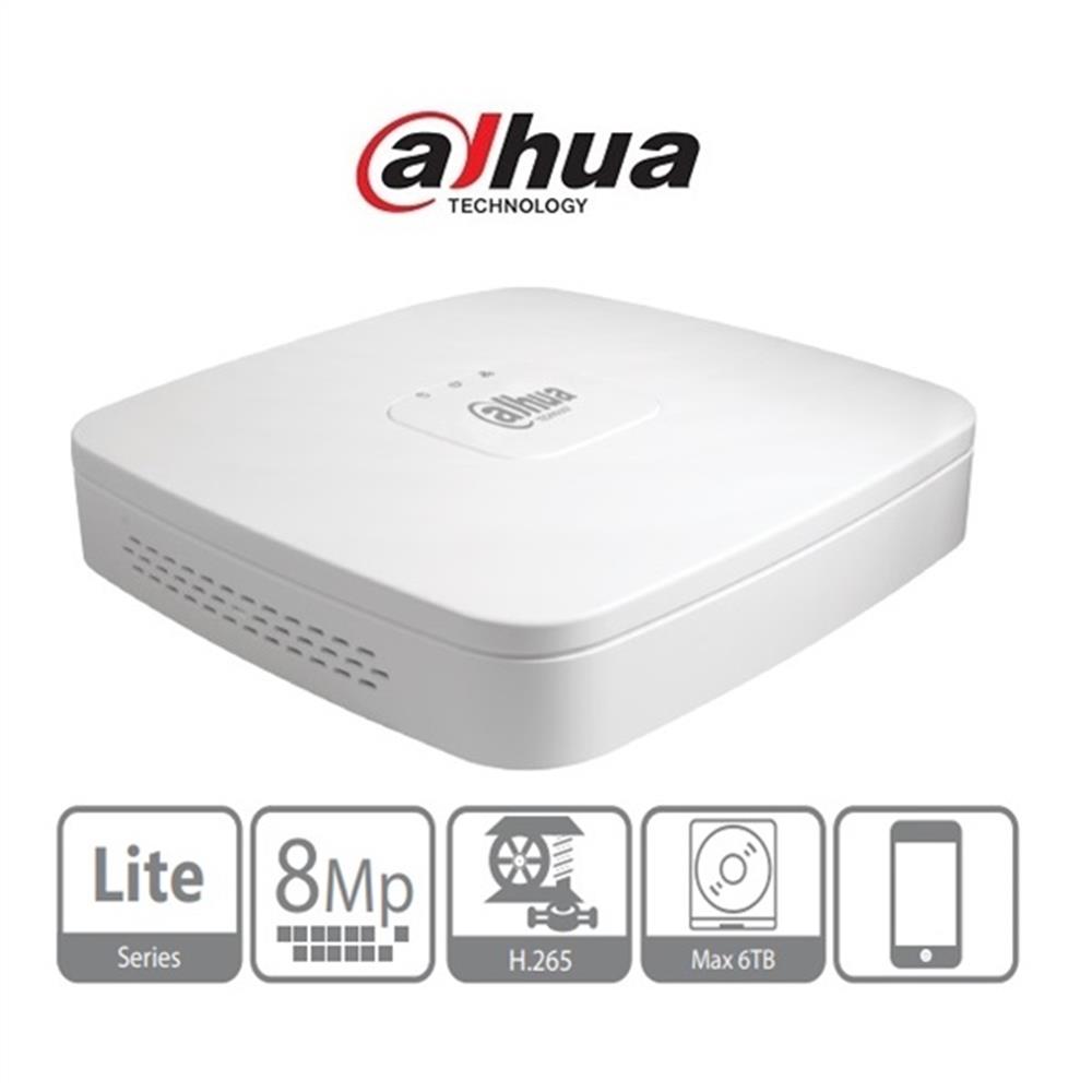 NVR 4 csatorna H265 80Mbps HDMI+VGA 2xUSB 1xSata PoE switch Dahua fotó, illusztráció : NVR2104-P-4KS2