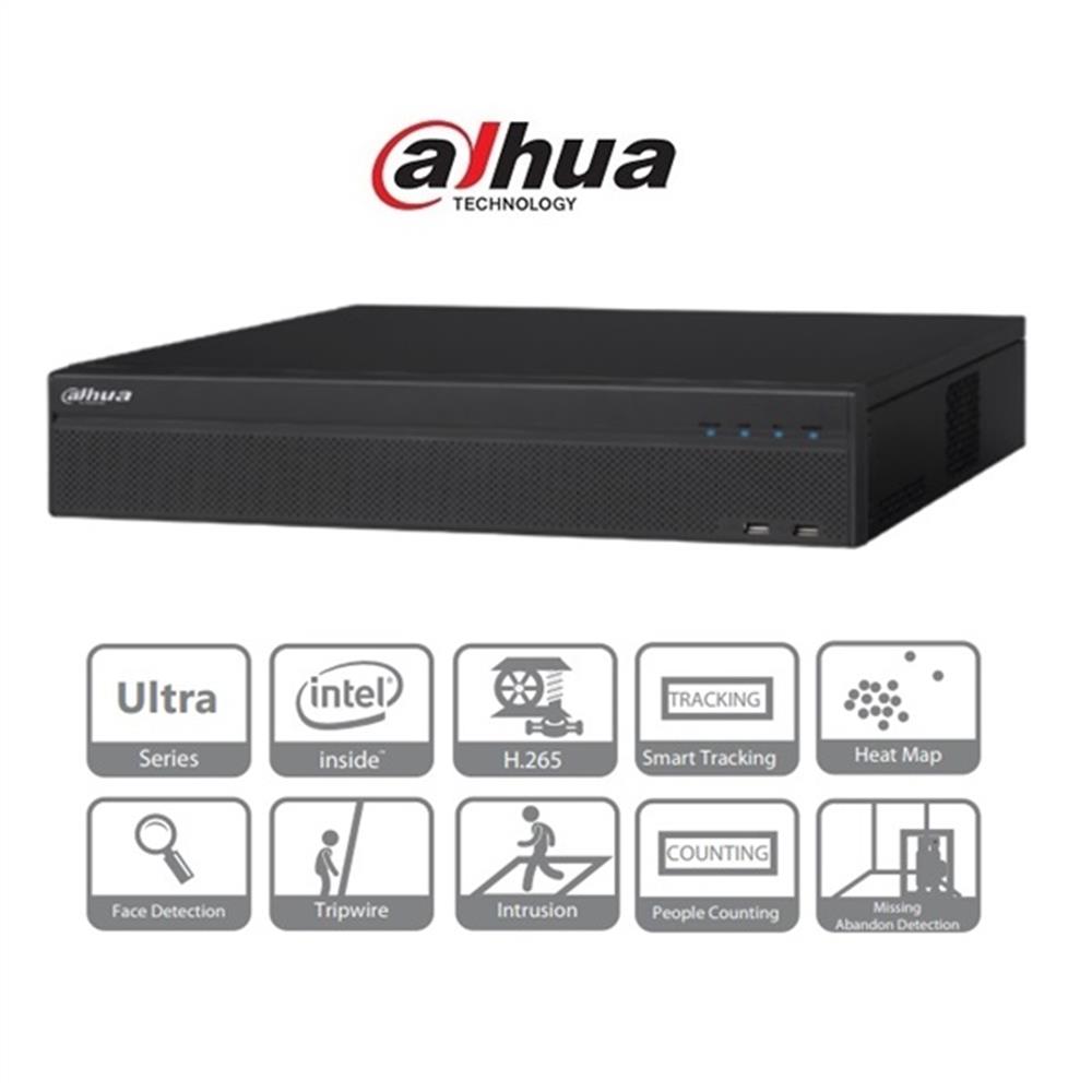 NVR 32 csatorna H265 384Mbps HDMI+VGA 2xRJ45 4xUSB  8xSata eSata I/O Raid Dahua fotó, illusztráció : NVR608-32-4KS2