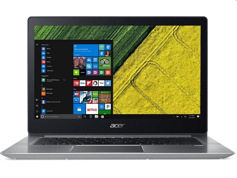 Acer Swift laptop 14.0  FHD IPS i7-7500U 8GB 512GB SSD MX150 Win10 Home  ezüst fotó, illusztráció : NX.GQNEU.003