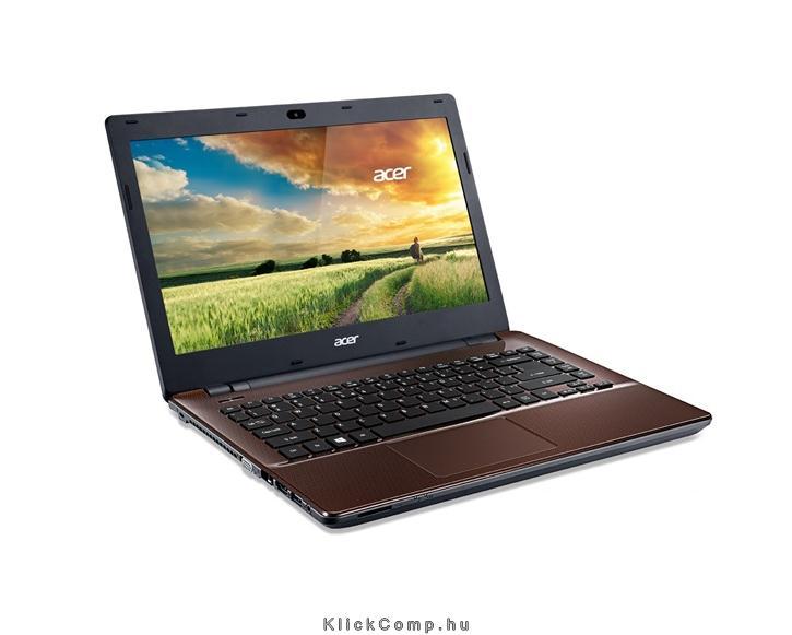 Acer Aspire E5 14  notebook i3-4005U 4GB 500GB DVD barna E5-471-351S fotó, illusztráció : NX.MTKEU.003