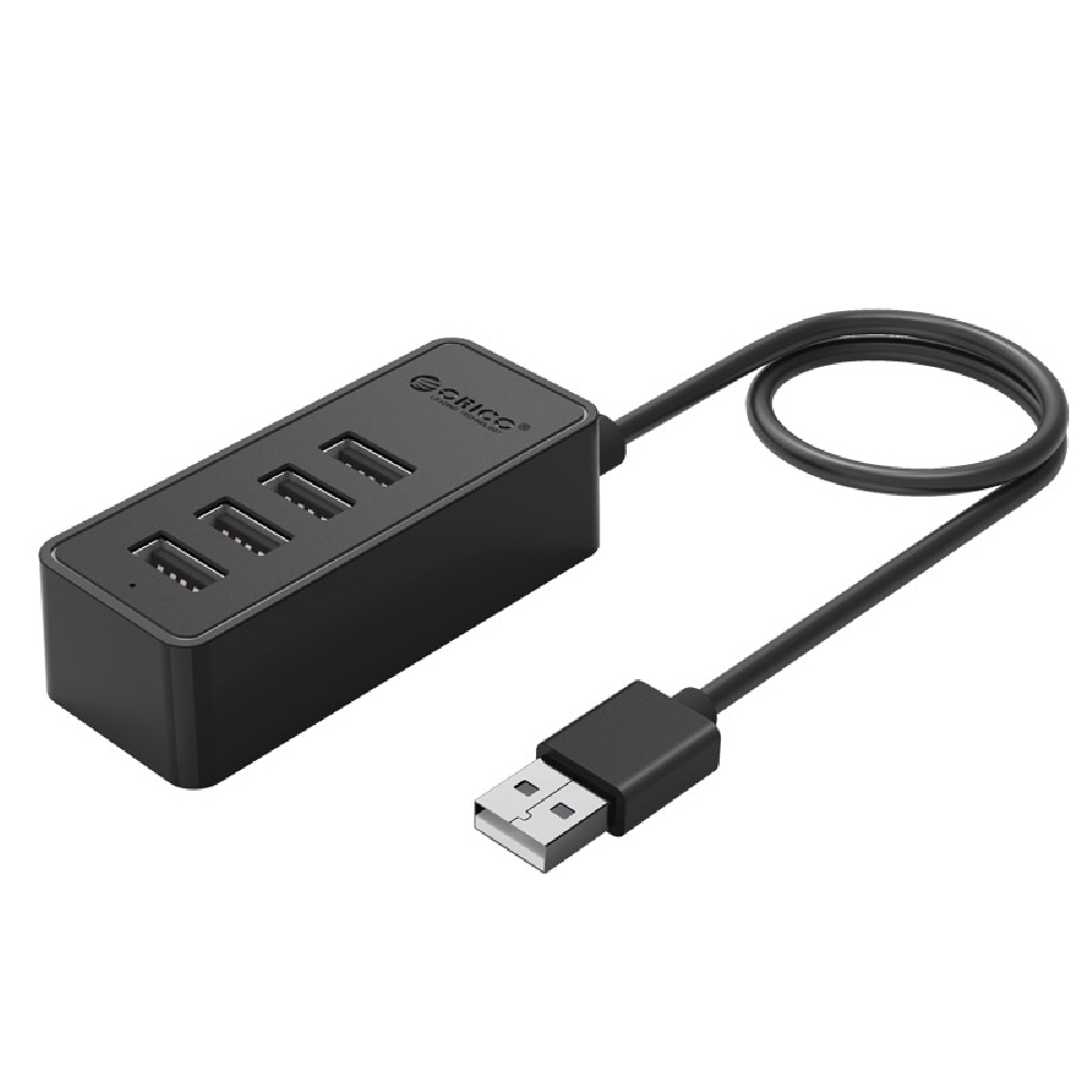 4 portos USB HUB USB 2.0 fekete Orico fotó, illusztráció : ORICO-W5P-U2-030-