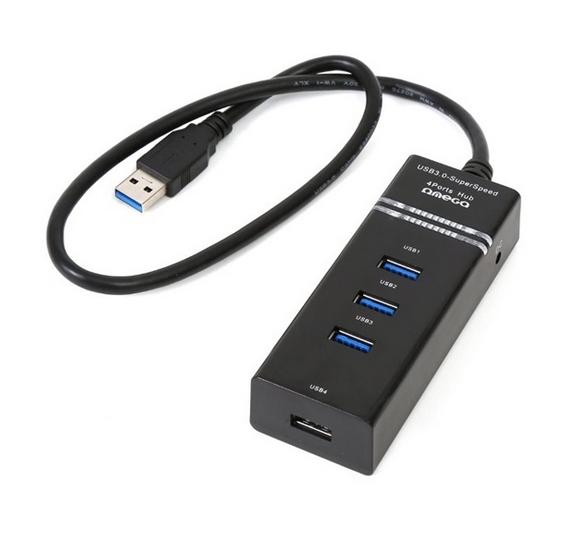 USB3.0 HUB 4 portos fekete fotó, illusztráció : OUH34B