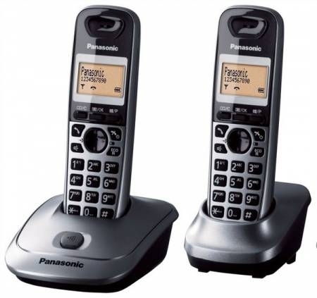 Panasonic KX-TG2512HGM DUO DECT kihangosítható hívóazonosítós metálszürke telef fotó, illusztráció : PANASONIC37677