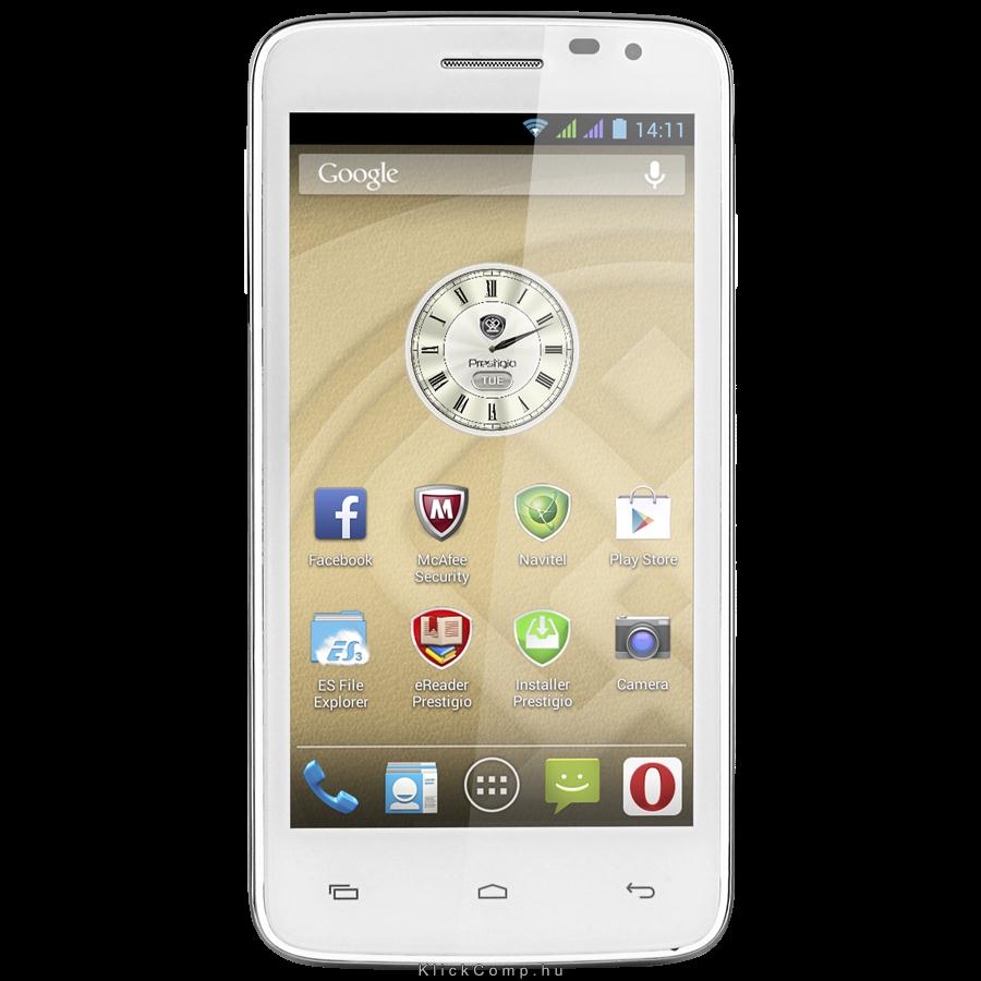 Dual sim mobiltelefon 5  FWVGA DC Android 512MB/4GB 5.0MP/0.3MP fehér fotó, illusztráció : PAP3501DUOWHITE