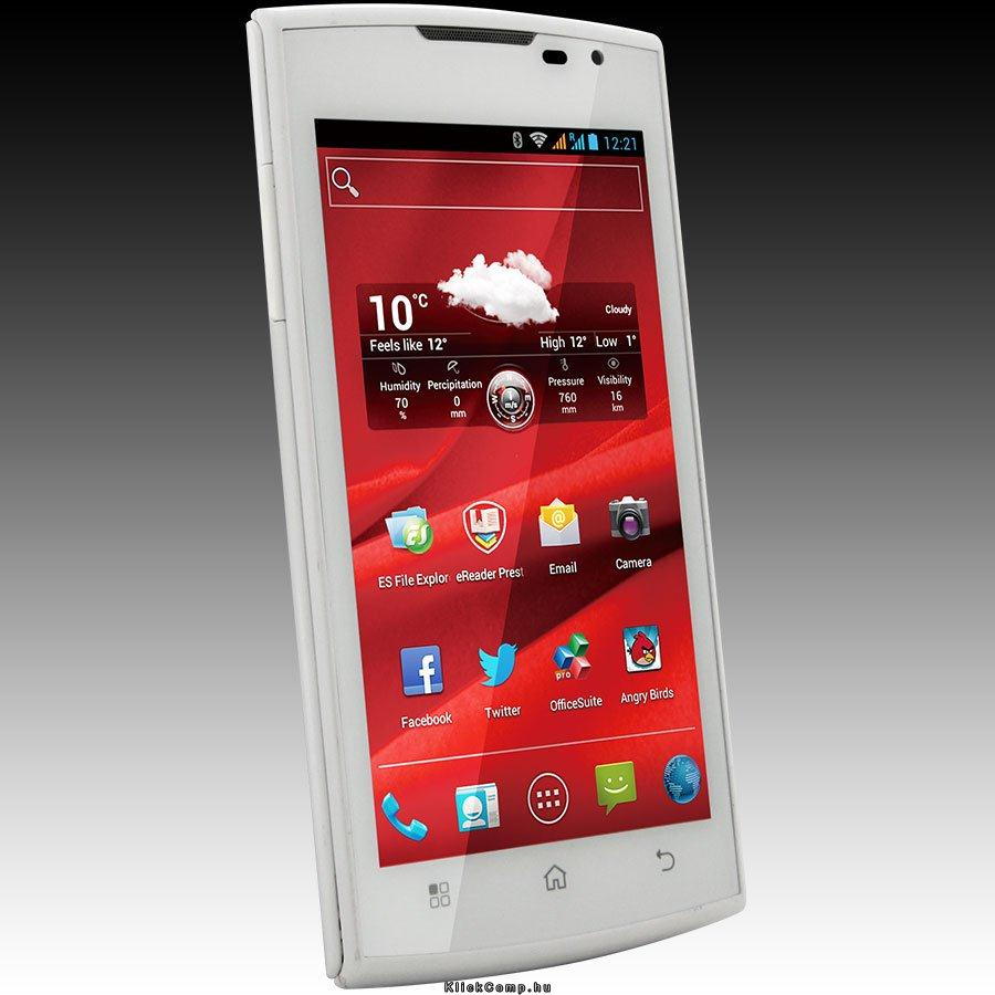 MultiPhone 4500 DUO 4.5 ,960x540,4GB,Android 4.0,SDHC,Wi-Fi,BT,3G White Retail fotó, illusztráció : PAP4500DUOWHITE