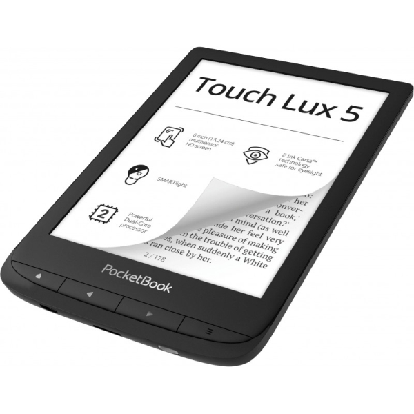 e-book olvasó 6  PocketBook PB628-P-WW  Touch Lux 5  Ink Black fotó, illusztráció : PB628-P-WW