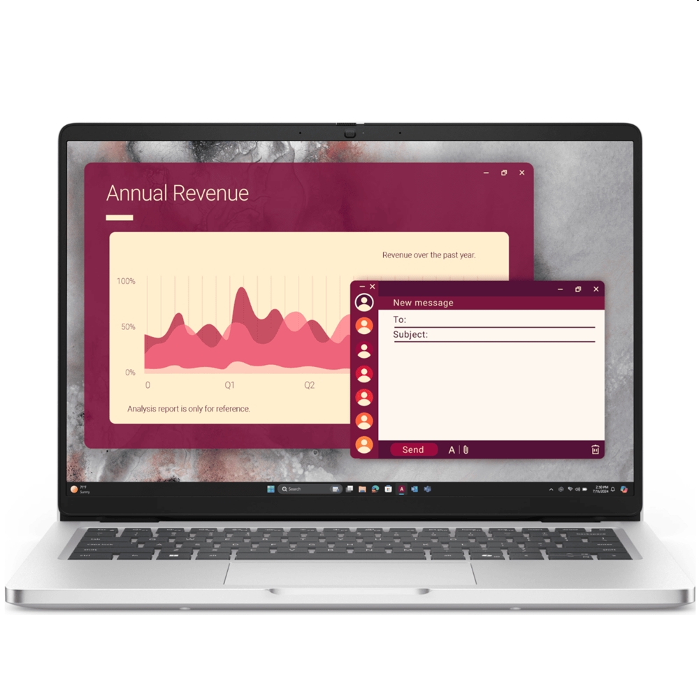 Dell Pro laptop 14  1920x1080 Core Ultra 7 265U 16GB 512GB Windows 11 Pro fotó, illusztráció : PC14250-40