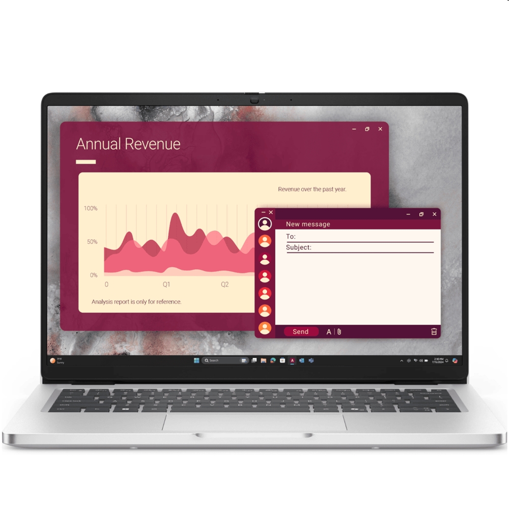 Dell Pro laptop 14  1920x1080 Core Ultra 7 265U 16GB 512GB Linux fotó, illusztráció : PC14250-53
