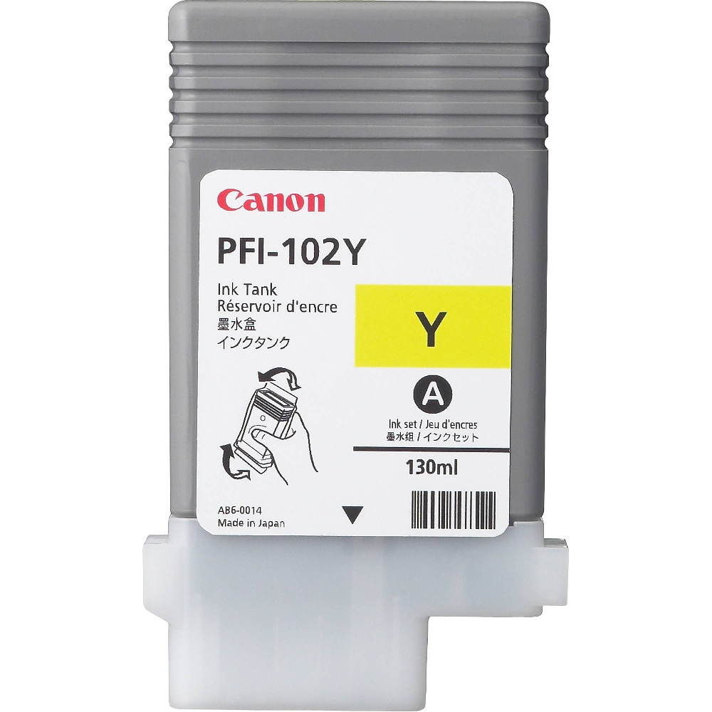 Canon PFI-102Y sárga tartály, iPF500/600/700/750, 130ml fotó, illusztráció : PFI102Y