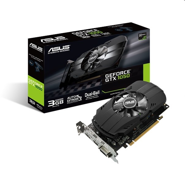 VGA GTX1050 ASUS videokártya nVidia PH GTX1050 O3G fotó, illusztráció : PH-GTX1050-3G