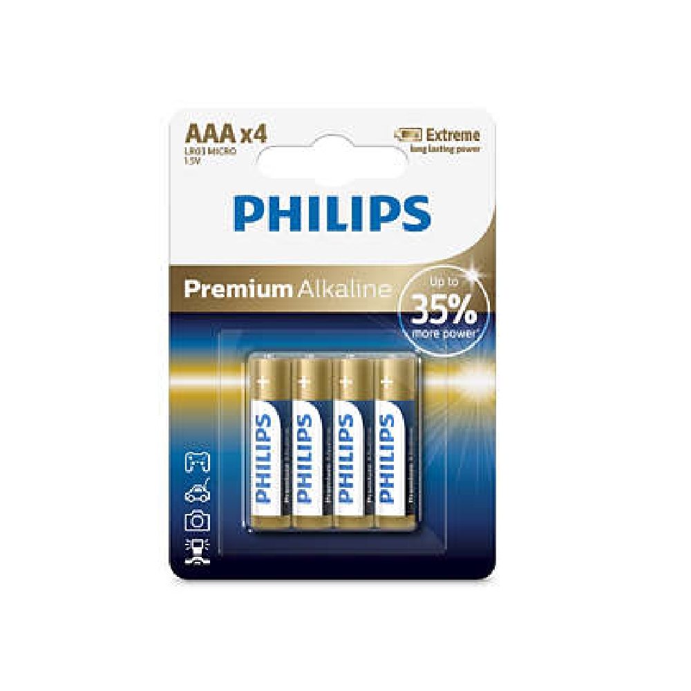 Elem Philips AAA mikro ceruza ultra alkáli LR03 1,5V 4db/BL 1darab - Már nem fo fotó, illusztráció : PH-UA-AAA-B4