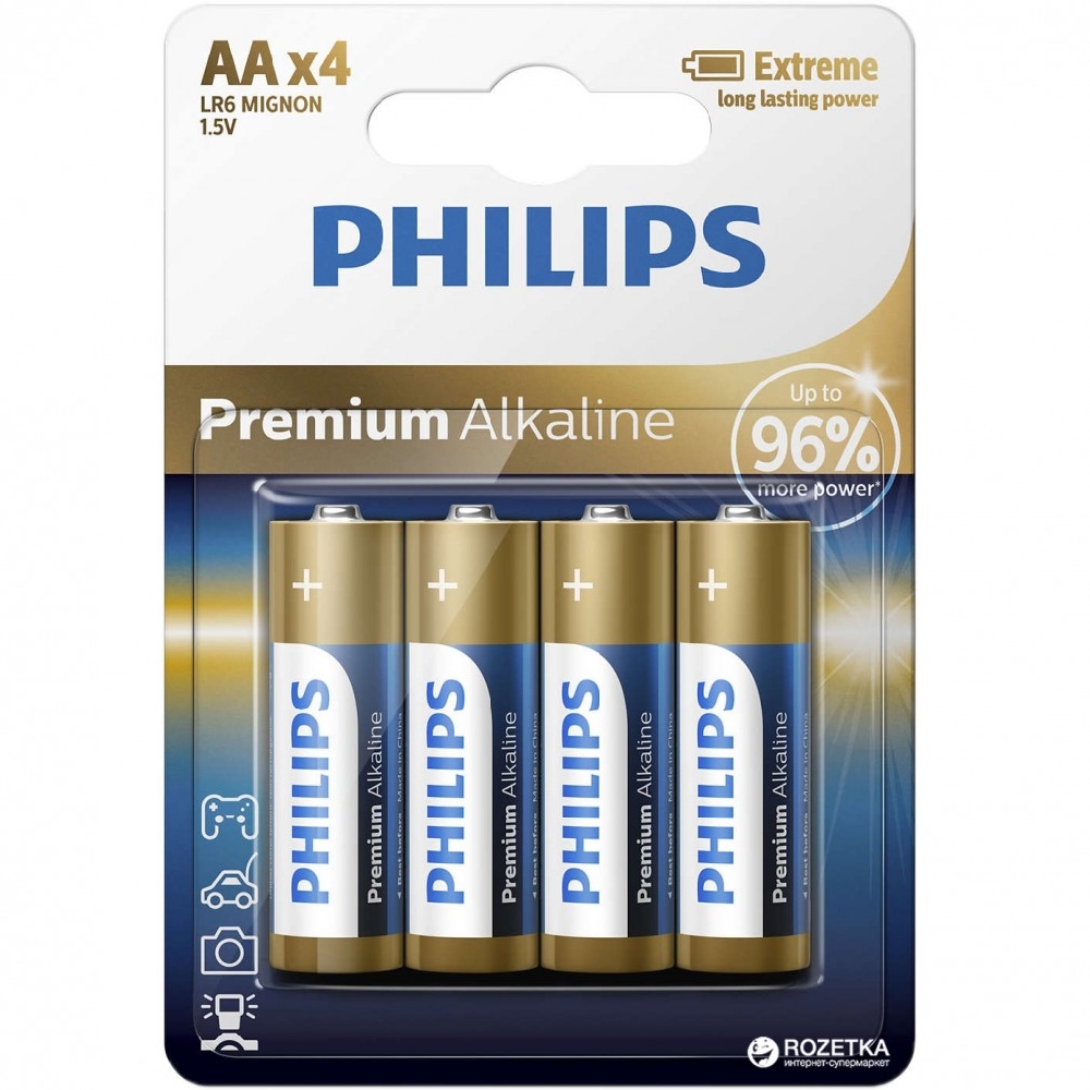 Elem Philips AA ceruza ultra alkáli LR03 1,5V 4db/BL 1darab fotó, illusztráció : PH-UA-AA-B4