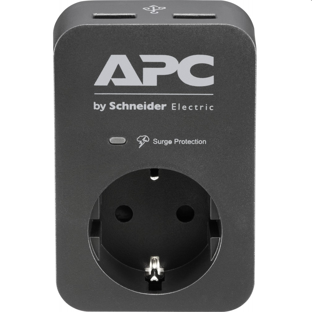 Túlfeszültség-védő APC PME1WU2B-GR SURGE PROTECTOR fekete fotó, illusztráció : PME1WU2B-GR