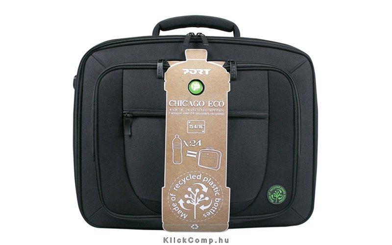 Notebook táska 16  CHICAGO ECO Fekete újrafelhasznált palackokból fotó, illusztráció : PORT-400501