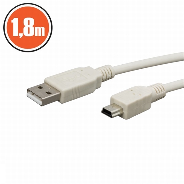 USB kábel PRC USB 2.0 A - mini USB 2.0 B 1.8m kábel - Már nem forgalmazott term fotó, illusztráció : PRC-20133