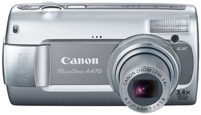Canon PS A470 digitális fényképezőgép ezüst fotó, illusztráció : PSA470