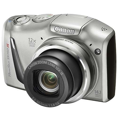 Canon PowerShot SX150 IS fényképezőgép, ezüst fotó, illusztráció : PSSX150IS-S