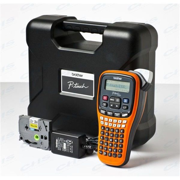 BROTHER Címkenyomtató , hordozható, TZ szalag 3.5 mm-től 12mm-ig, hordtáskával fotó, illusztráció : PTE100VPYJ1