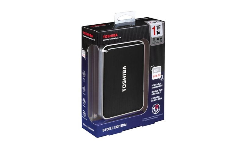 Toshiba Külső HDD 2.5  1TB STOR.E EDITION Data recovery BLACK USB3.0 fotó, illusztráció : PX1804E-1J0K