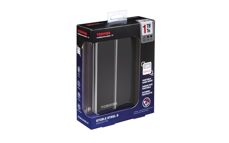 Toshiba Külső HDD 2.5  1TB STOR.E STEEL S Titanium USB3.0 DataRecovery fotó, illusztráció : PX1811E-1J0R