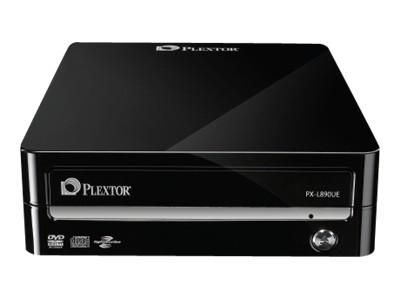 Plextor USB eSATA 24x dobozos lightscribe fekete DVD író 2 év fotó, illusztráció : PX-L890UE