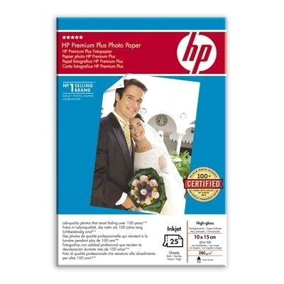 hp prem. plus ph. paper gl 10x15, 280g 25 lap 1 év fotó, illusztráció : Q8027A