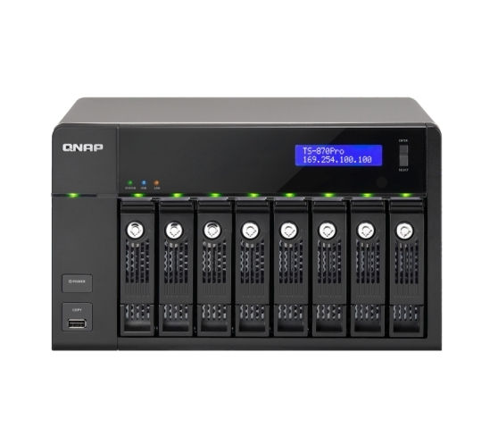 TS-870 Pro NAS,8 HDD hely, Intel 3.3 GHz Dual Core CPU, 2G DDRIII RAM fotó, illusztráció : QTS-870Pro
