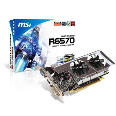 PCI-E AMD HD6570 1024MB, DDR3, 128bit, 650/1800Mhz, DVI/D-SUB/HDMI, Aktív 3 év fotó, illusztráció : R6570-MD1GD3_LP
