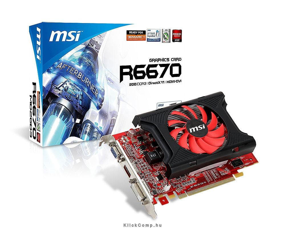 R6670-MD2GD3 V2 AMD 2GB DDR3 128bit PCI-E videokártya fotó, illusztráció : R6670-MD2GD3-V2