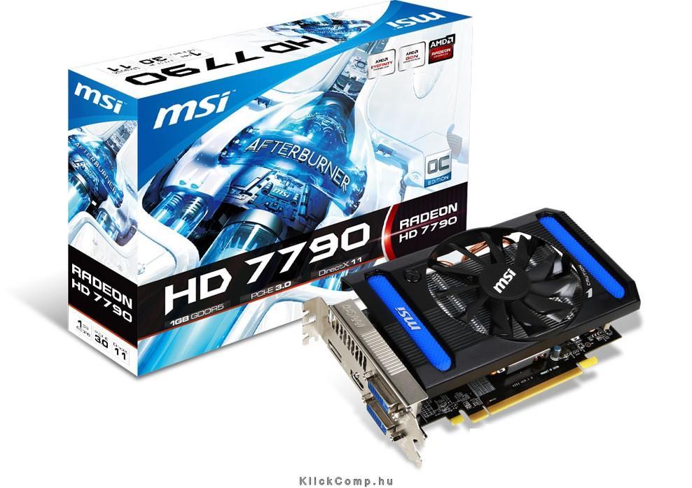PCI-E AMD HD7790 1024MB, GDDR5, 128bit, 1050/6000Mhz, 2xDVI, HDMI, DP, Aktív fotó, illusztráció : R7790-1GD5_OC