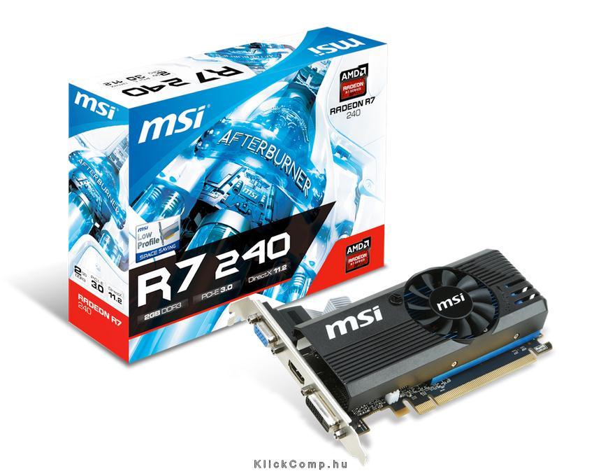R7 240 2GD3 LP AMD 2GB DDR3 128bit PCIe videokártya fotó, illusztráció : R7-240-2GD3-LP