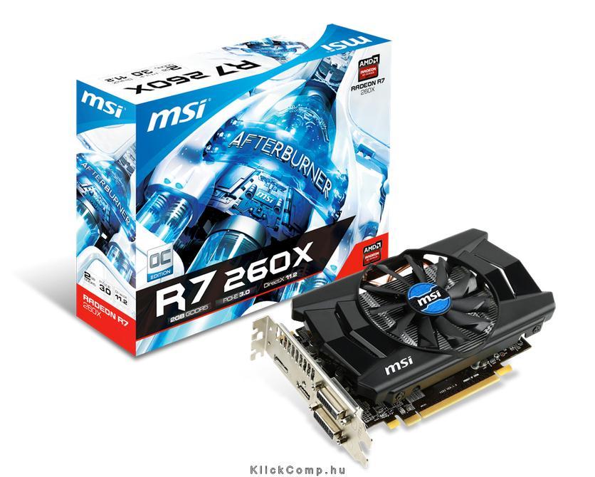 PCI-E AMD R7 260X OC 2048MB DDR5, 128bit, 1175/6500MHz, 2xDVI, HDMI, DP, Dual S fotó, illusztráció : R7-260X-2GD5-OC
