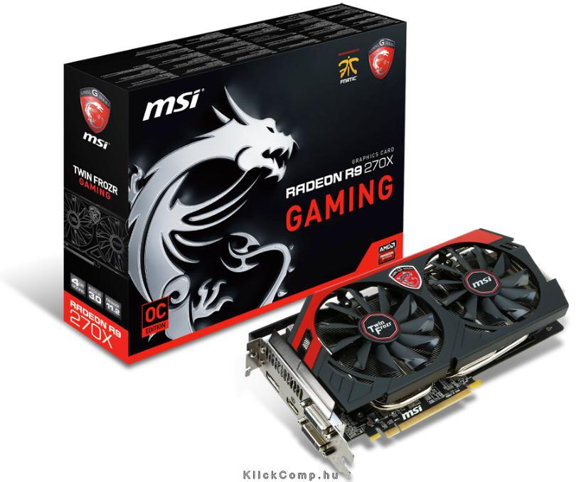 R9 270X GAMING 4G AMD 4GB GDDR5 256bit PCI-E videokártya fotó, illusztráció : R9-270X-GAMEING-4G