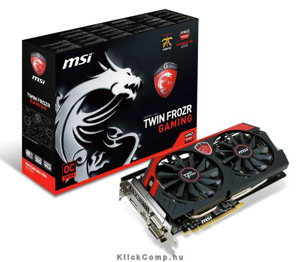 R9 270X GAMING 2G AMD 2GB GDDR5 256bit PCIe videokártya fotó, illusztráció : R9-270X-GAMING-2G
