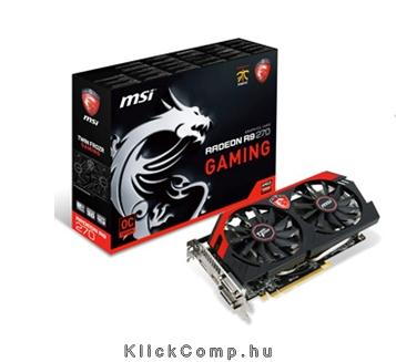 R9 270 GAMING 2G AMD 2GB GDDR5 256bit PCIe videokártya fotó, illusztráció : R9-270-GAMING-2G